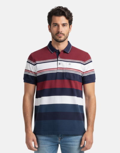 KG Red/Navy Blue And White Stripped Golfer