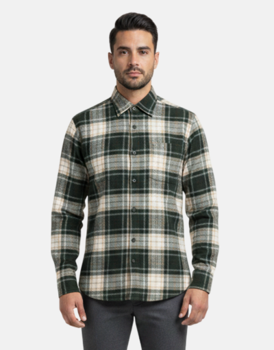 Viyella London Flannel Kensington Black -White LS Shirt