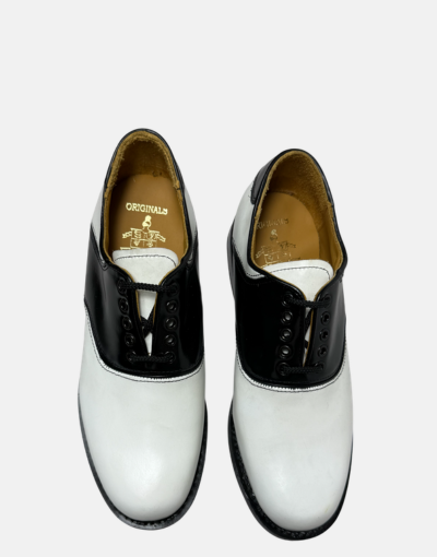 Saxone of Scotland Pepsi Leather Black/White Shoe