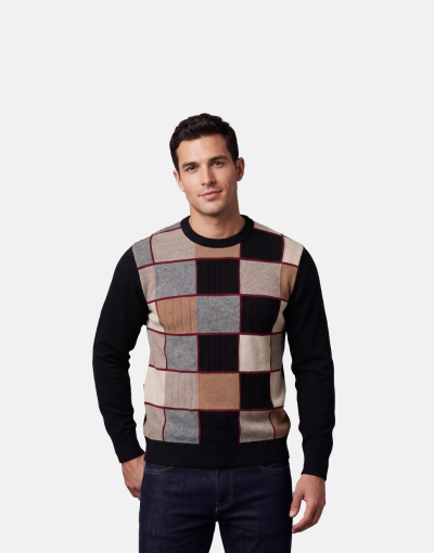 Grant of Scotland Wool Colour Block Black