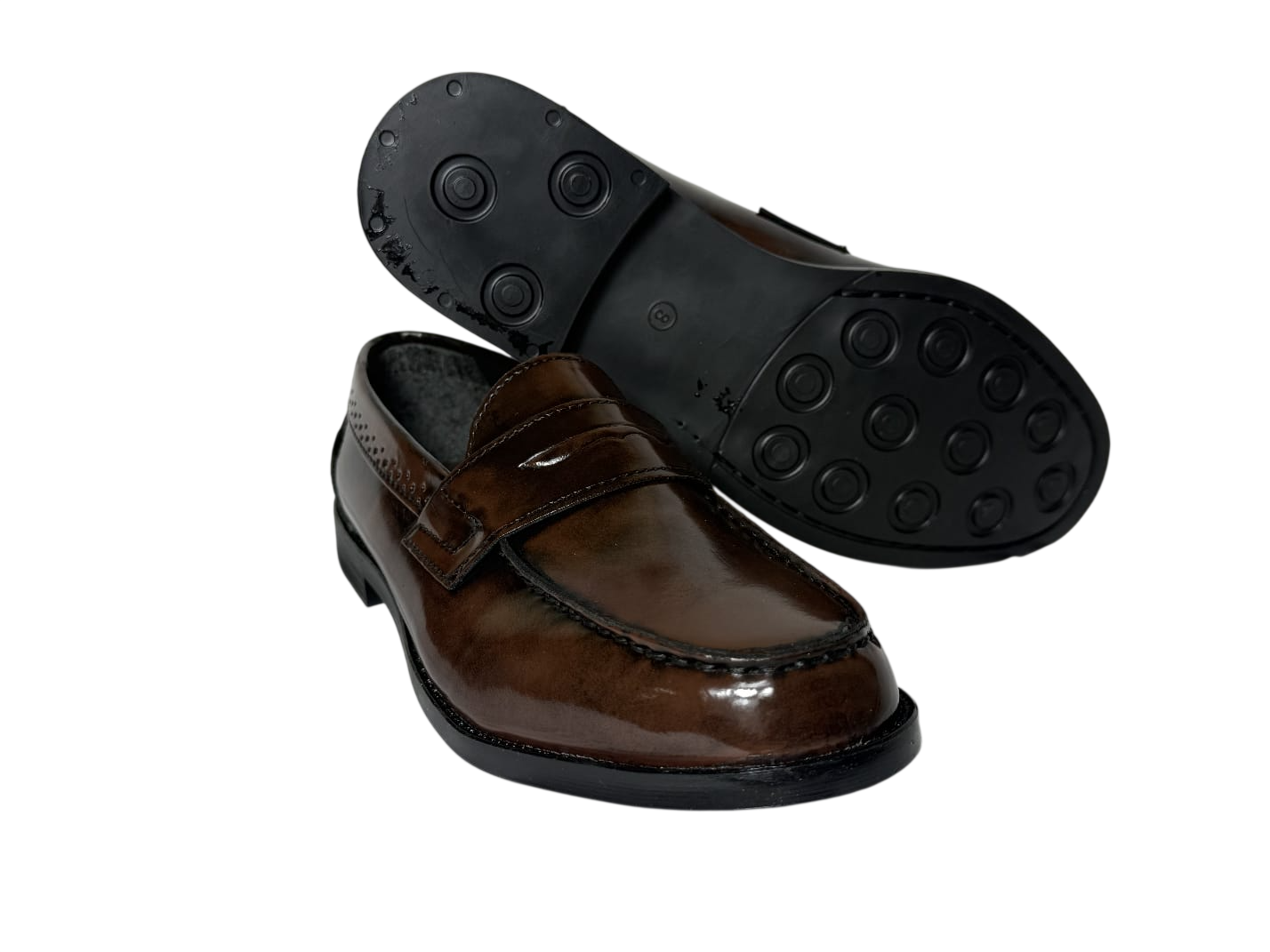 Latino Men's Tan Brown Hi Shine Moccassin