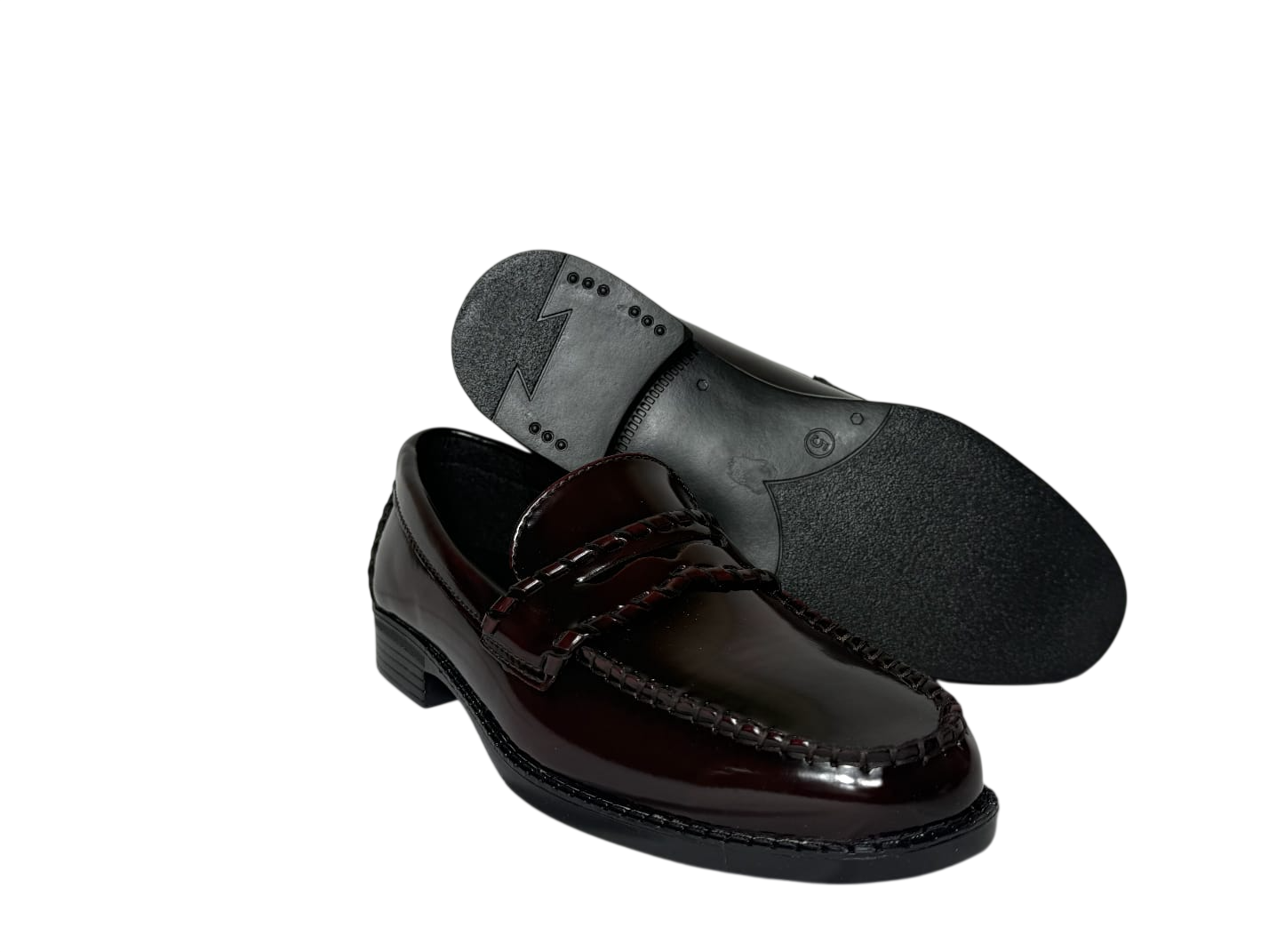 P Crouch & Co Burgundy Hi Shine Moccassin