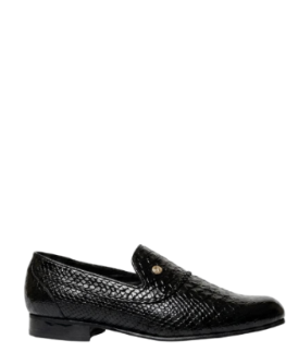 John Drake Leather Black Mocassin