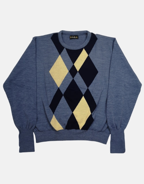 Filo Argyle Navy Blue Diamond Knitwear Jersey