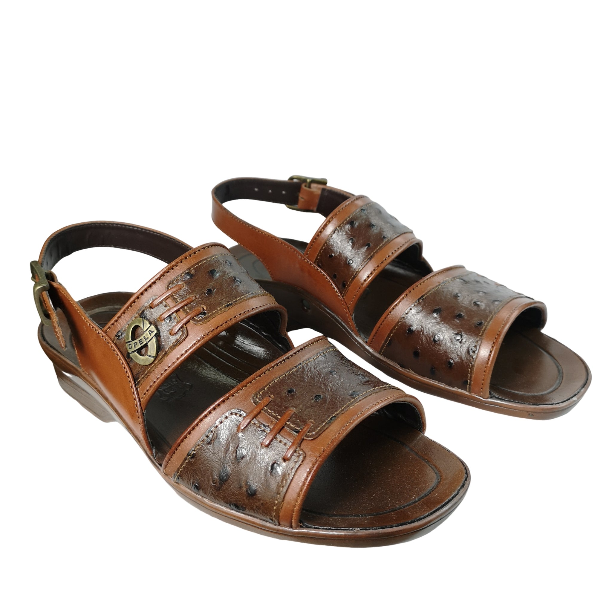 Opela Shaka Cognac Leather Sandals