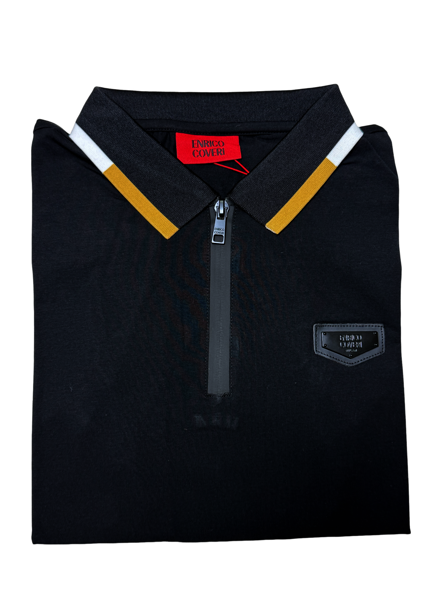ENRICO COVERI Black Metal Logo Golfer