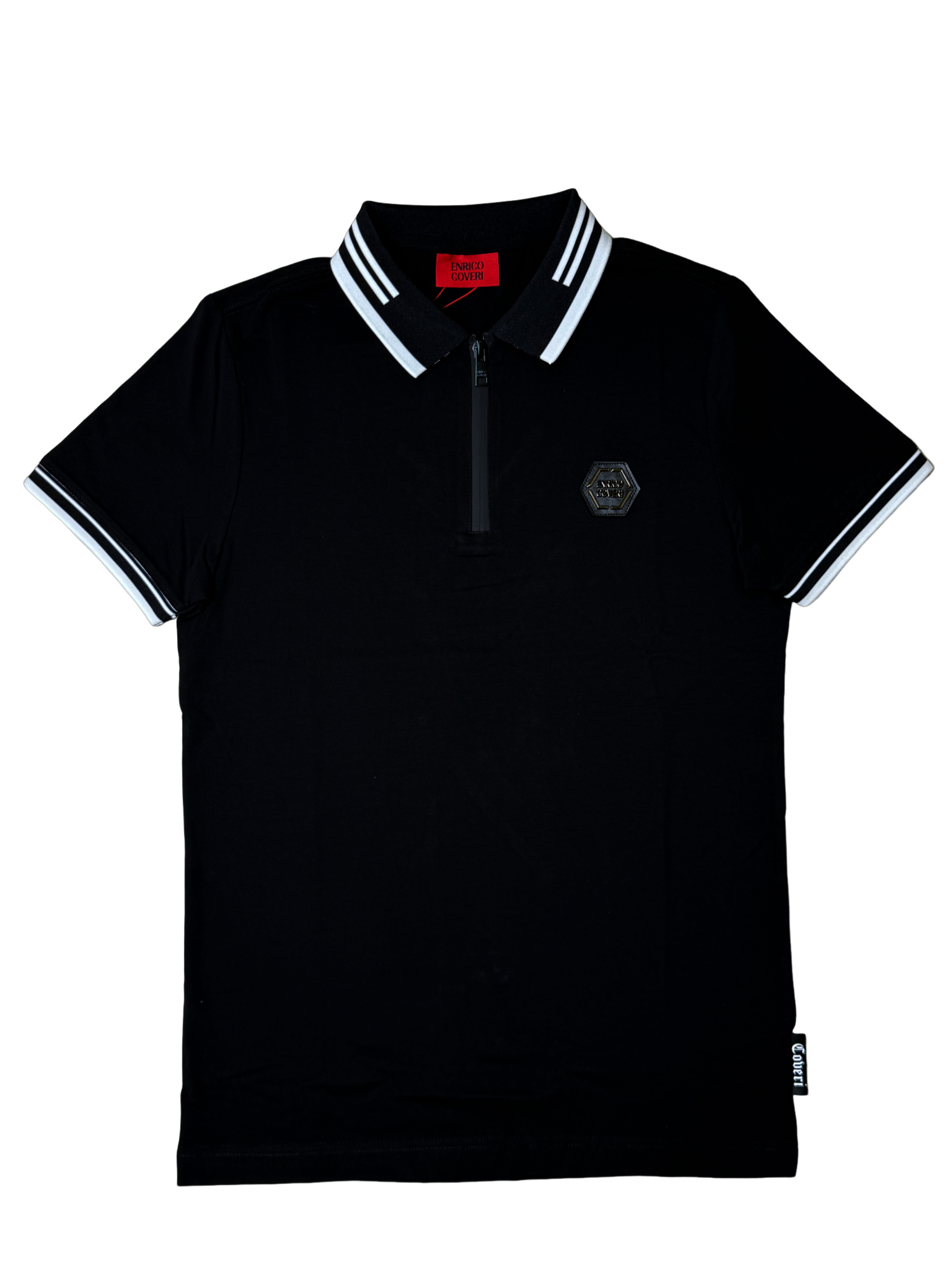 ENRICO COVERI Black Metal Logo Golfer