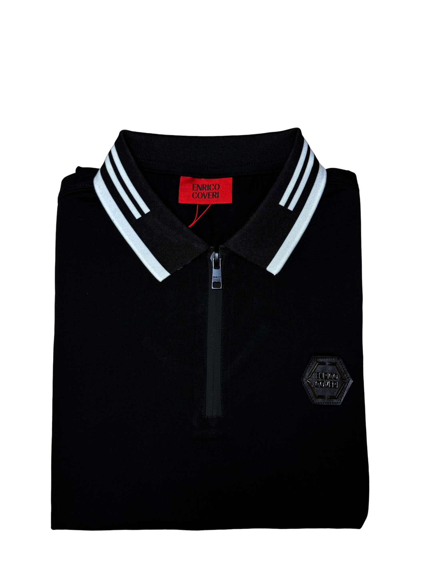 ENRICO COVERI Black Metal Logo Golfer