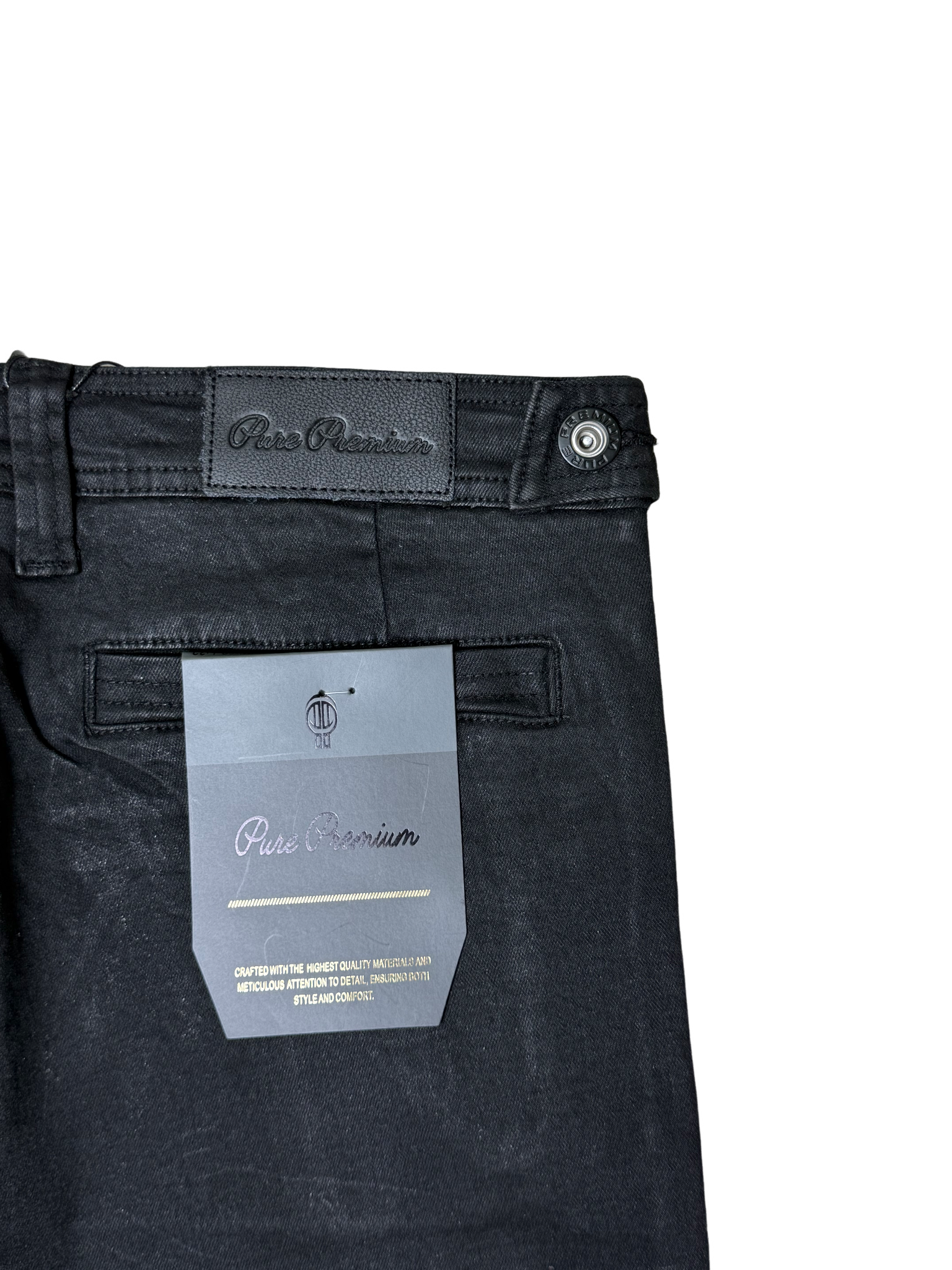 Pure Premium Zobra Black Oil Wax Jeans