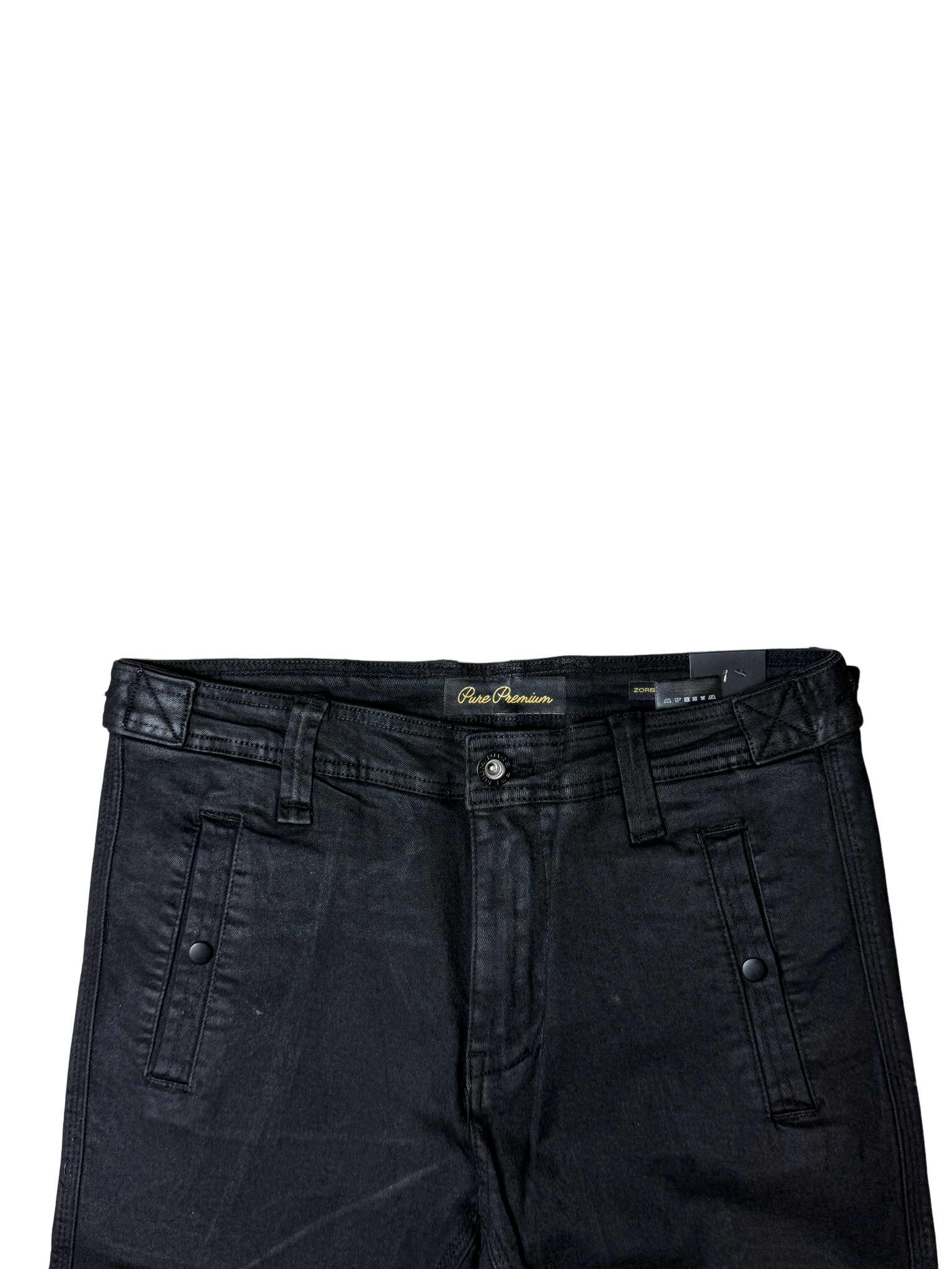 Pure Premium Zobra Black Oil Wax Jeans