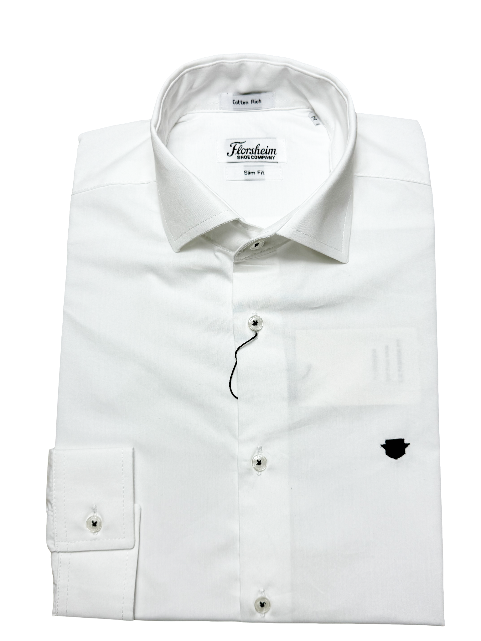 Florsheim Plain White Slim Fit Shirt