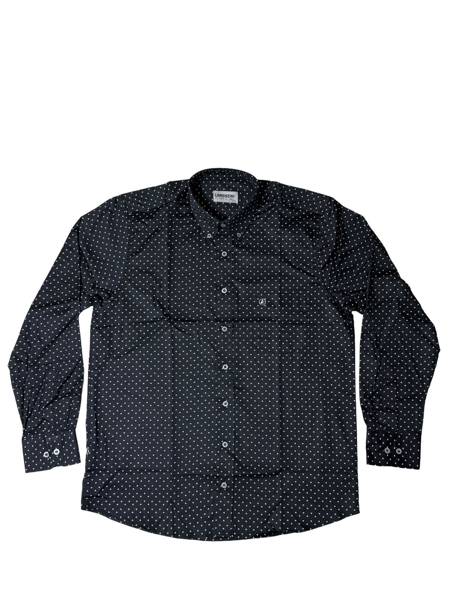 Lorenzini Black Micro Print  LS Shirt