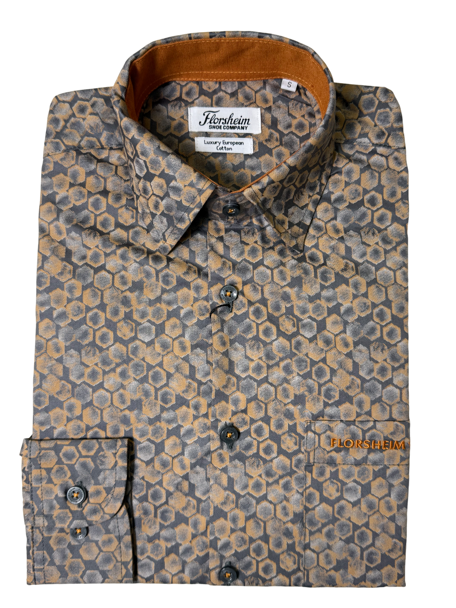 Florsheim Geo Paisley  LS Taupe Shirt