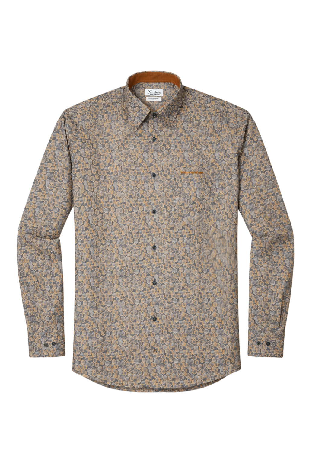 Florsheim Geo Paisley  LS Taupe Shirt