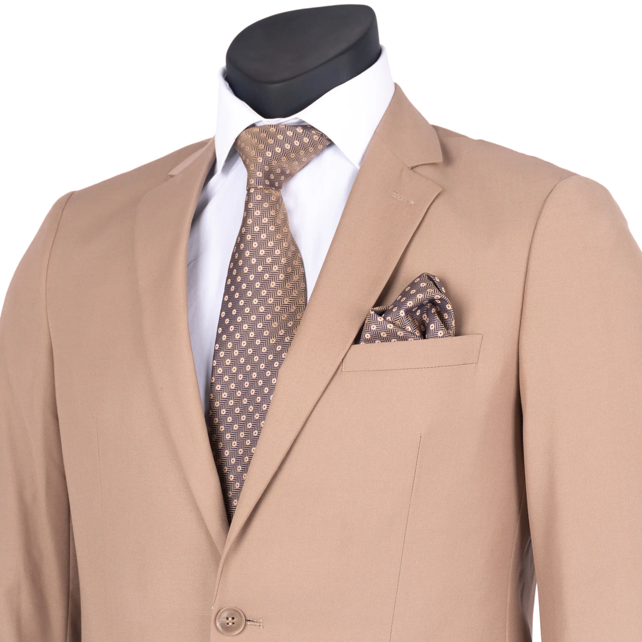 Statesman Slim Fit Taupe 2-Piece Suit