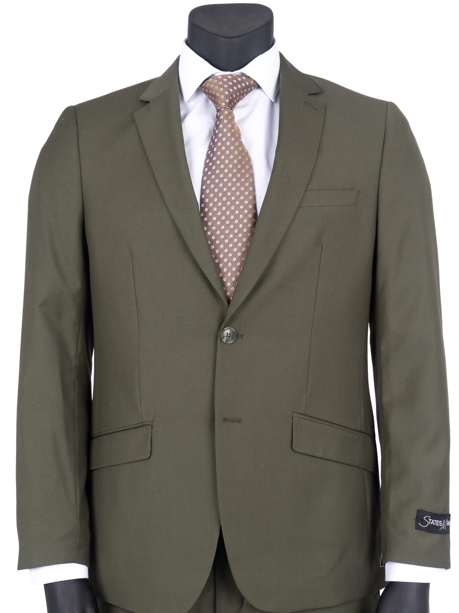 Statesman Slim Fit Olive 2-Piece Suit