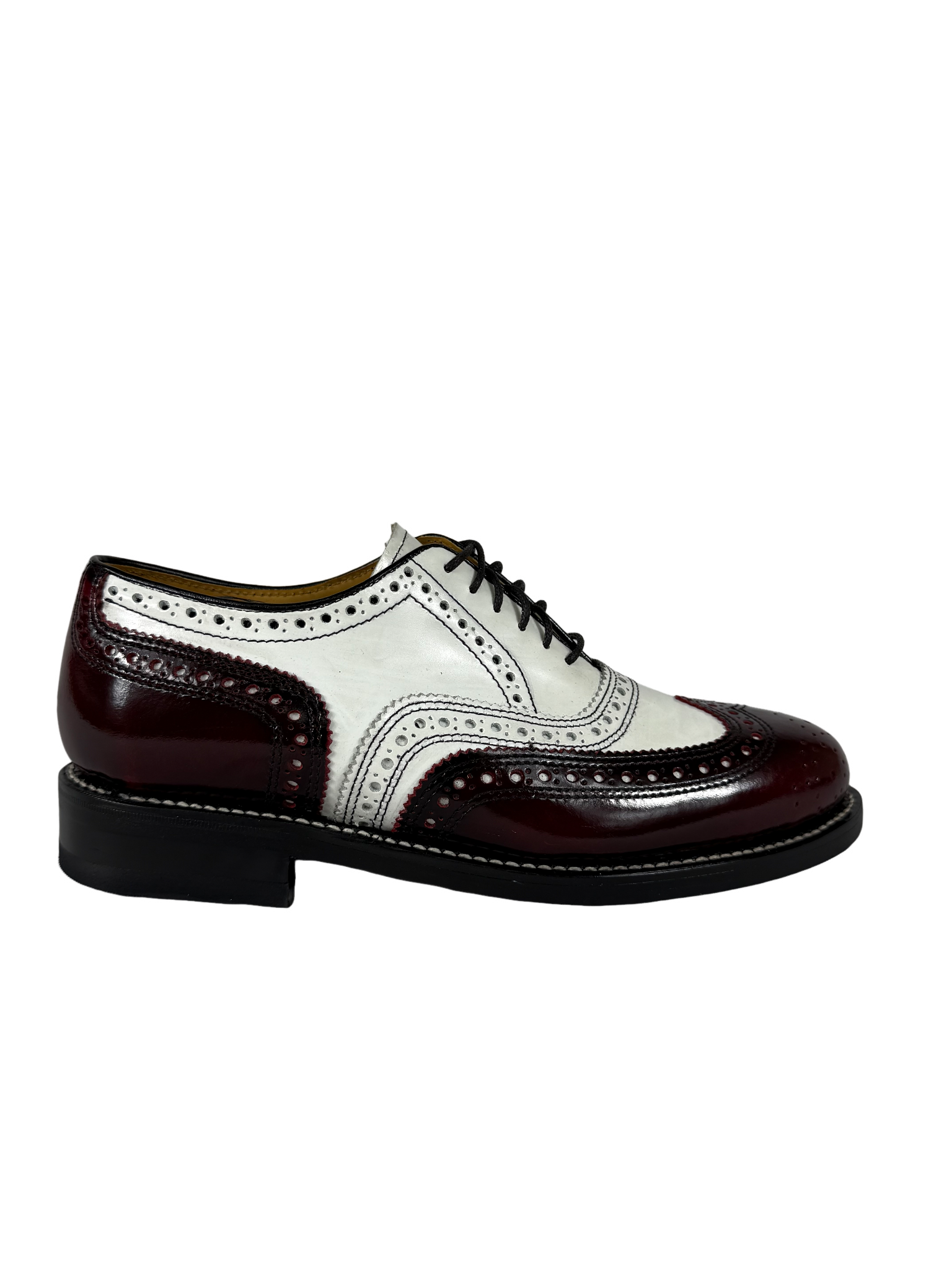 Johnston & Murphy Leather Wine Daisy Brogue Shoe