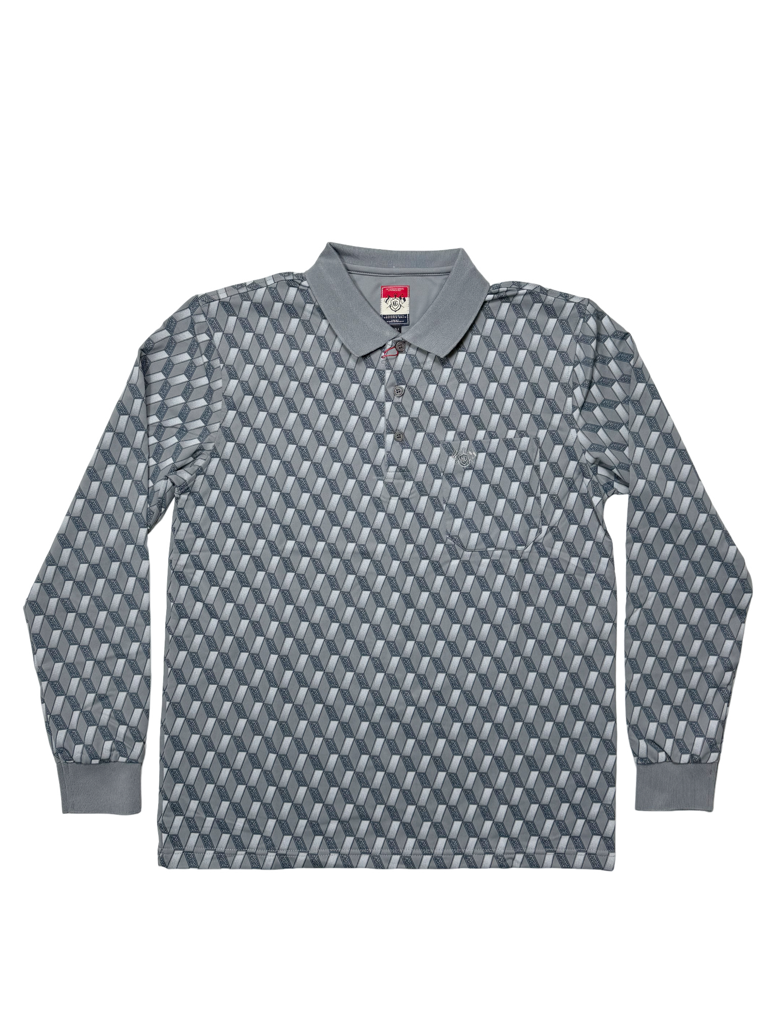 KG Grey Traditional Block Pattern LS Golfer