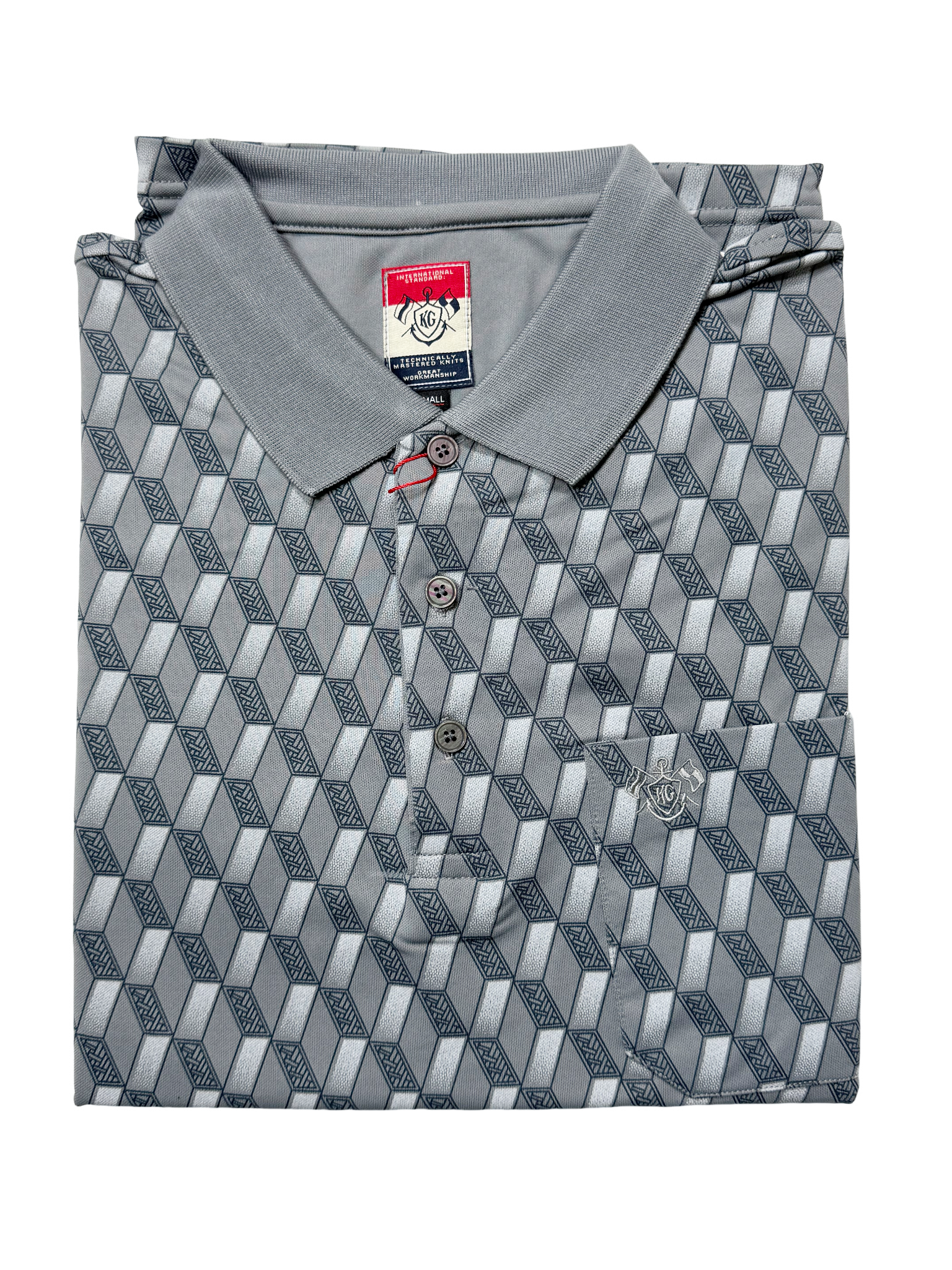 KG Grey Traditional Block Pattern LS Golfer