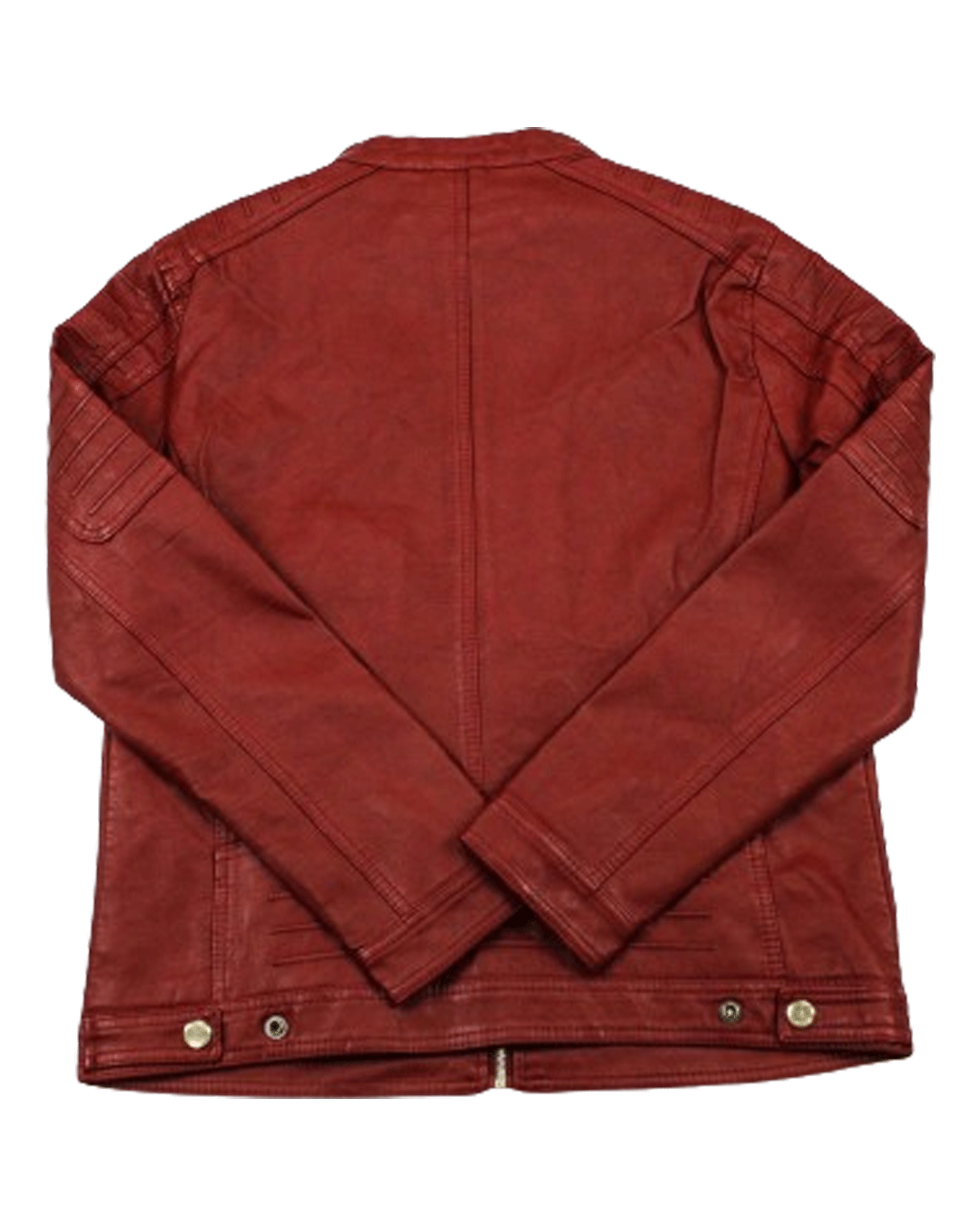 Point Leather Jacket Slim Fit Red