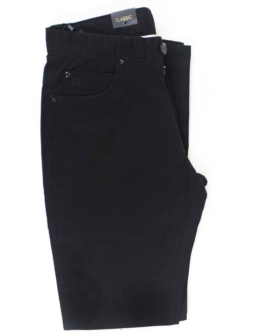 KG Classic Fit Black Chinos