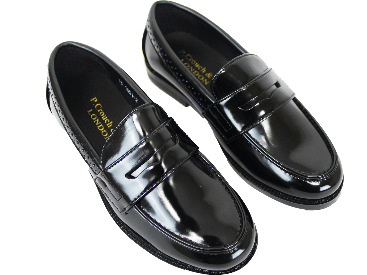 P CROUCH & CO Youths Black Hi Shine