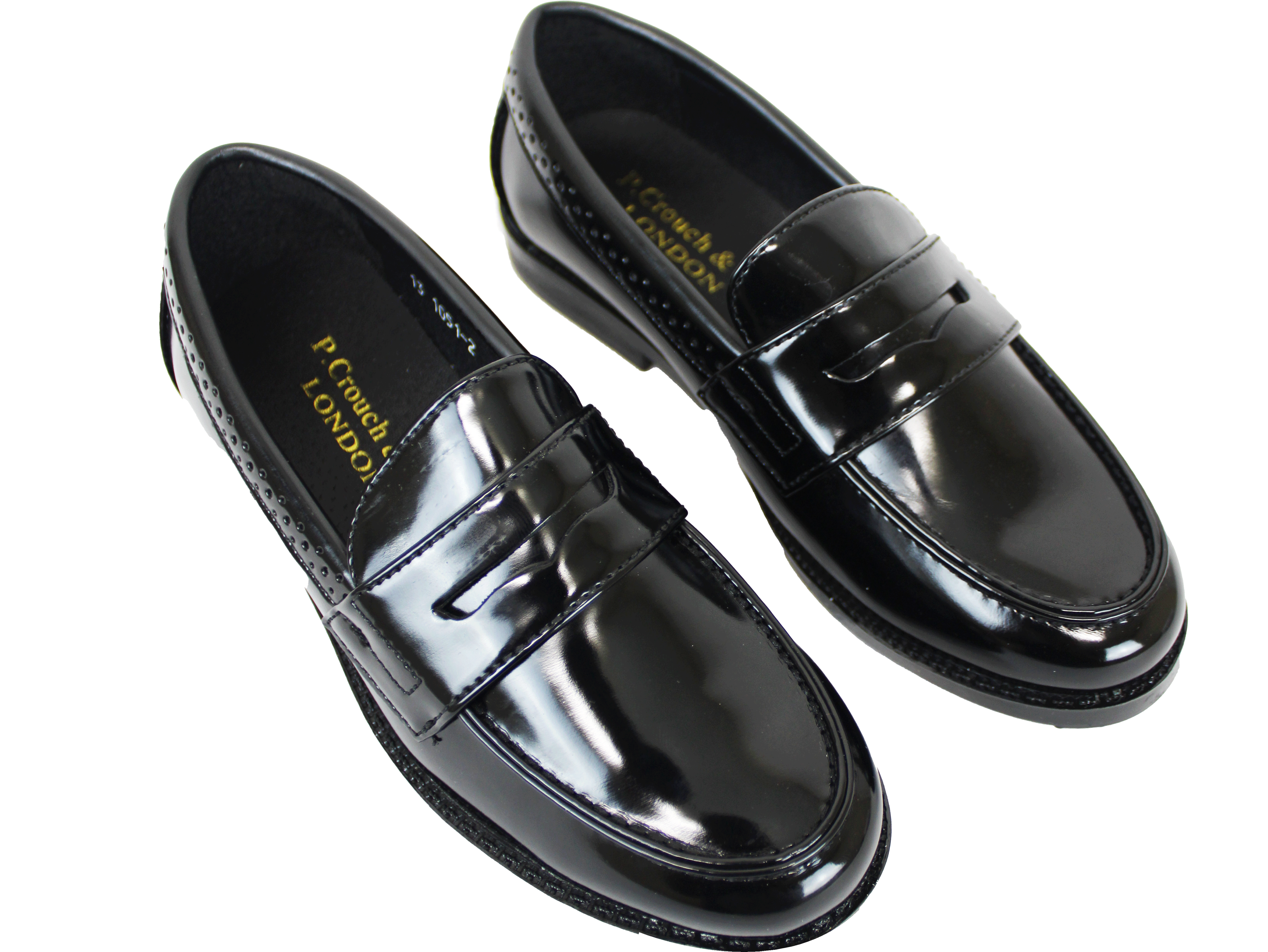 P CROUCH & CO Youths Black Hi Shine