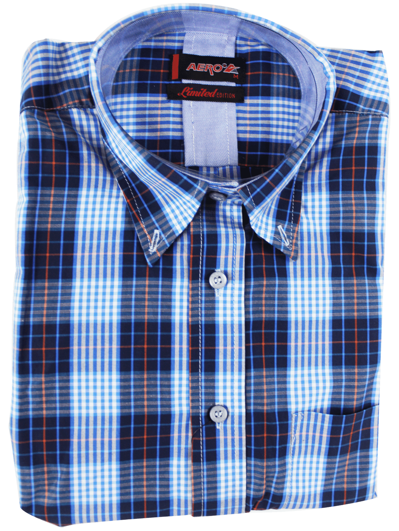 AERO Blue Checkered S/S Shirt