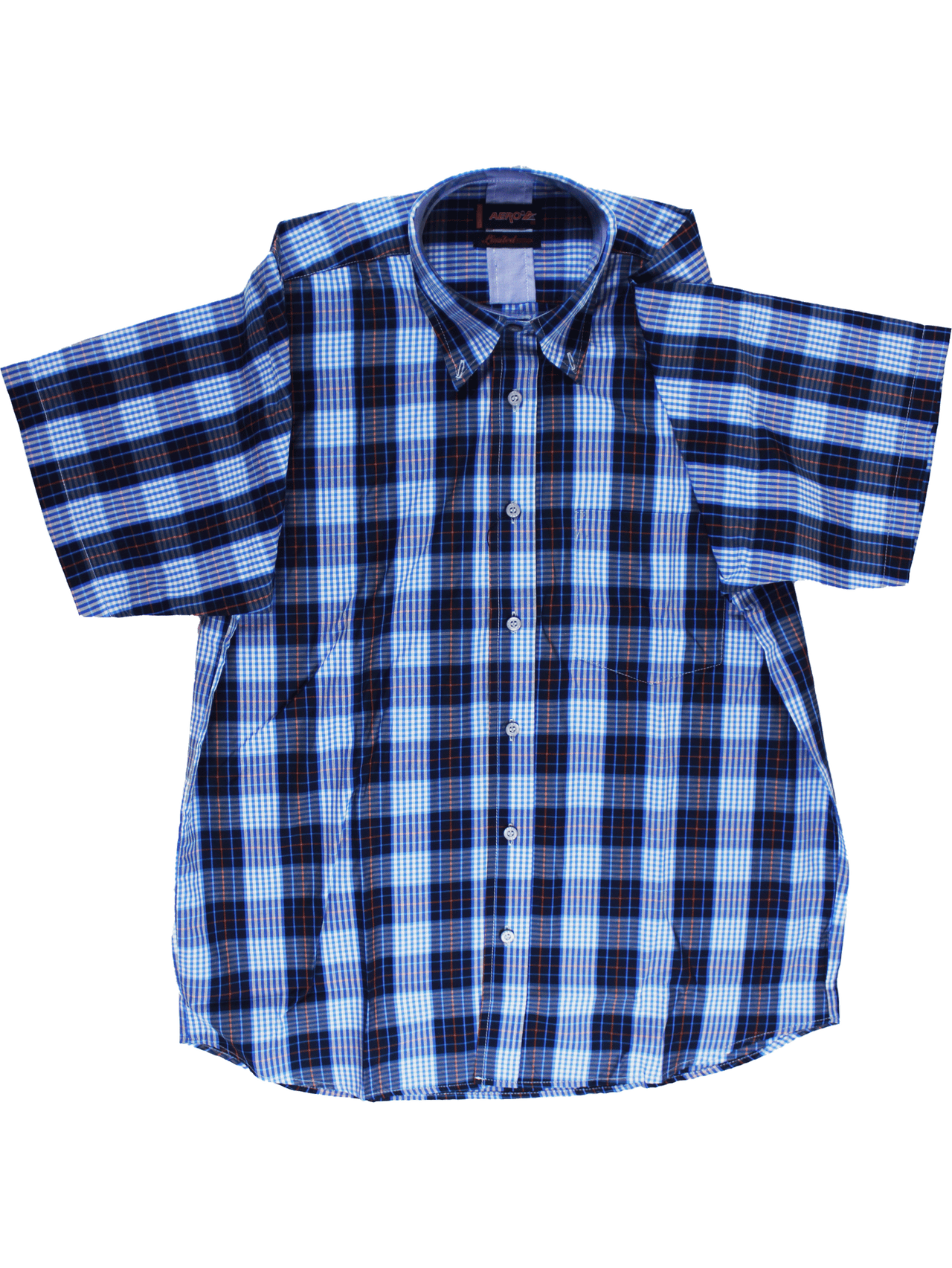 AERO Blue Checkered S/S Shirt