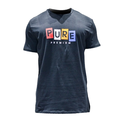 PURE PREMIUM LOGO BLOCK LETTER  T Shirt Black