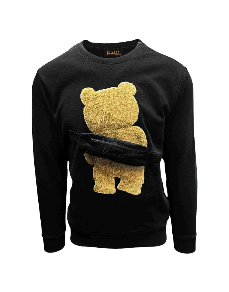 Vialli Mochino Black Teddy Bag Sweater