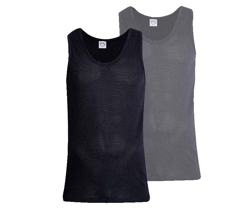 Jockey Black and Grey Vest 2 Pack
