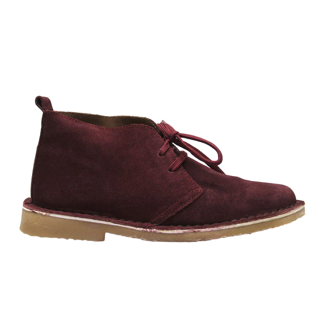 Desert Vellie Ladies Burgundy Lace Up Boot