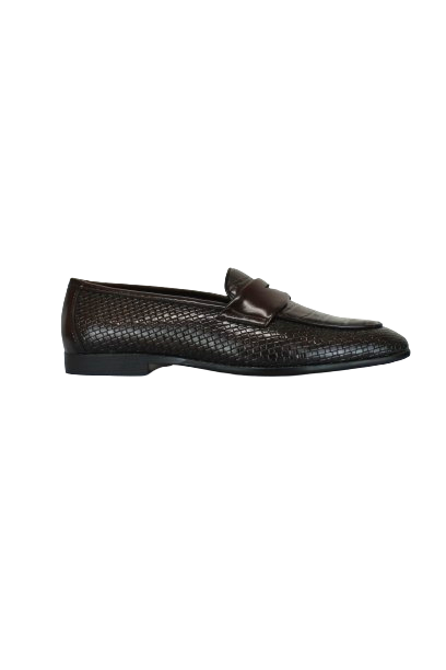 P CROUCH & CO Ox Blood Brown Croc