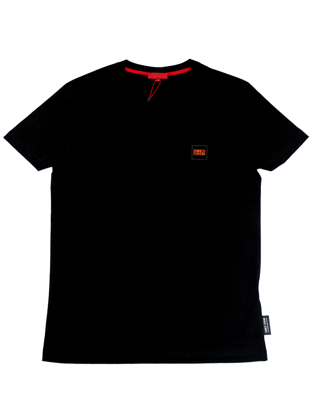 ENRICO COVERI Black Basic V Neck T Shirt