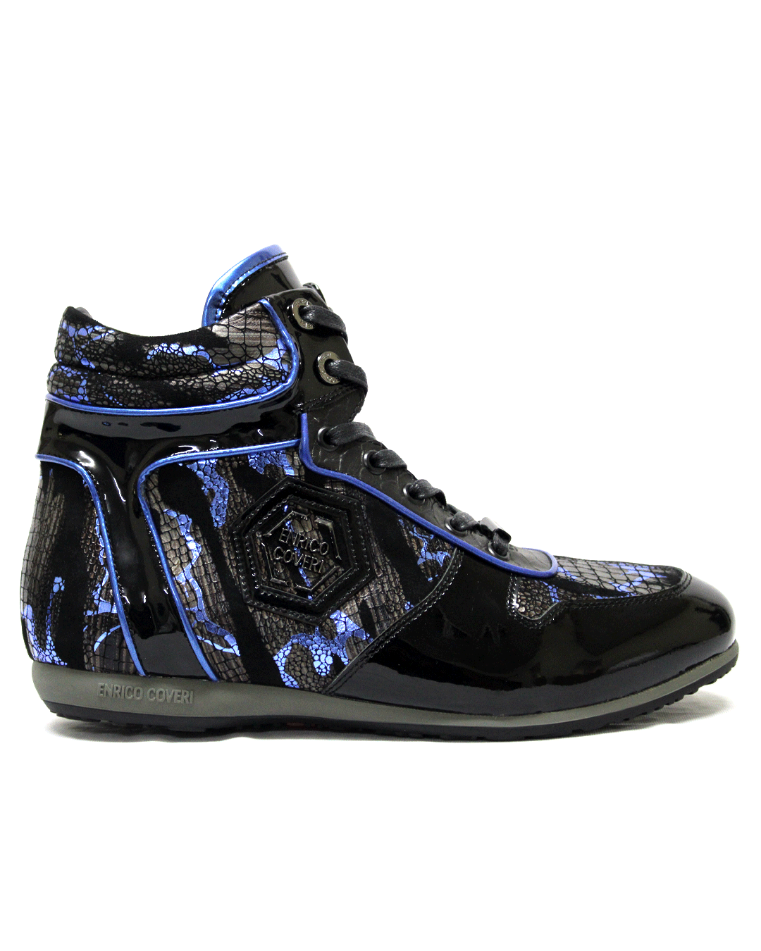 ENRICO COVERI Italian Black/Blue Leather  Boot