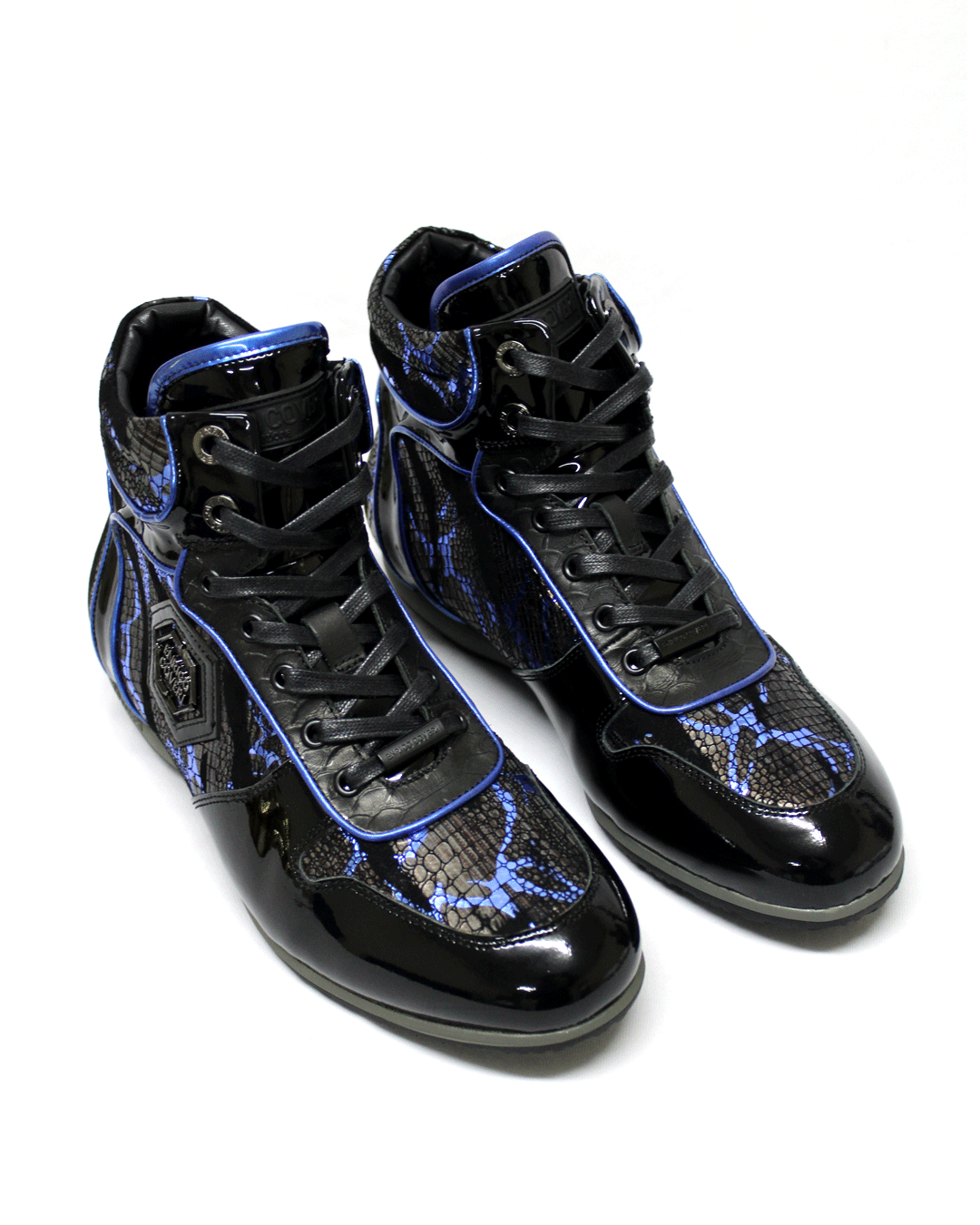 ENRICO COVERI Italian Black Blue Leather  Boot