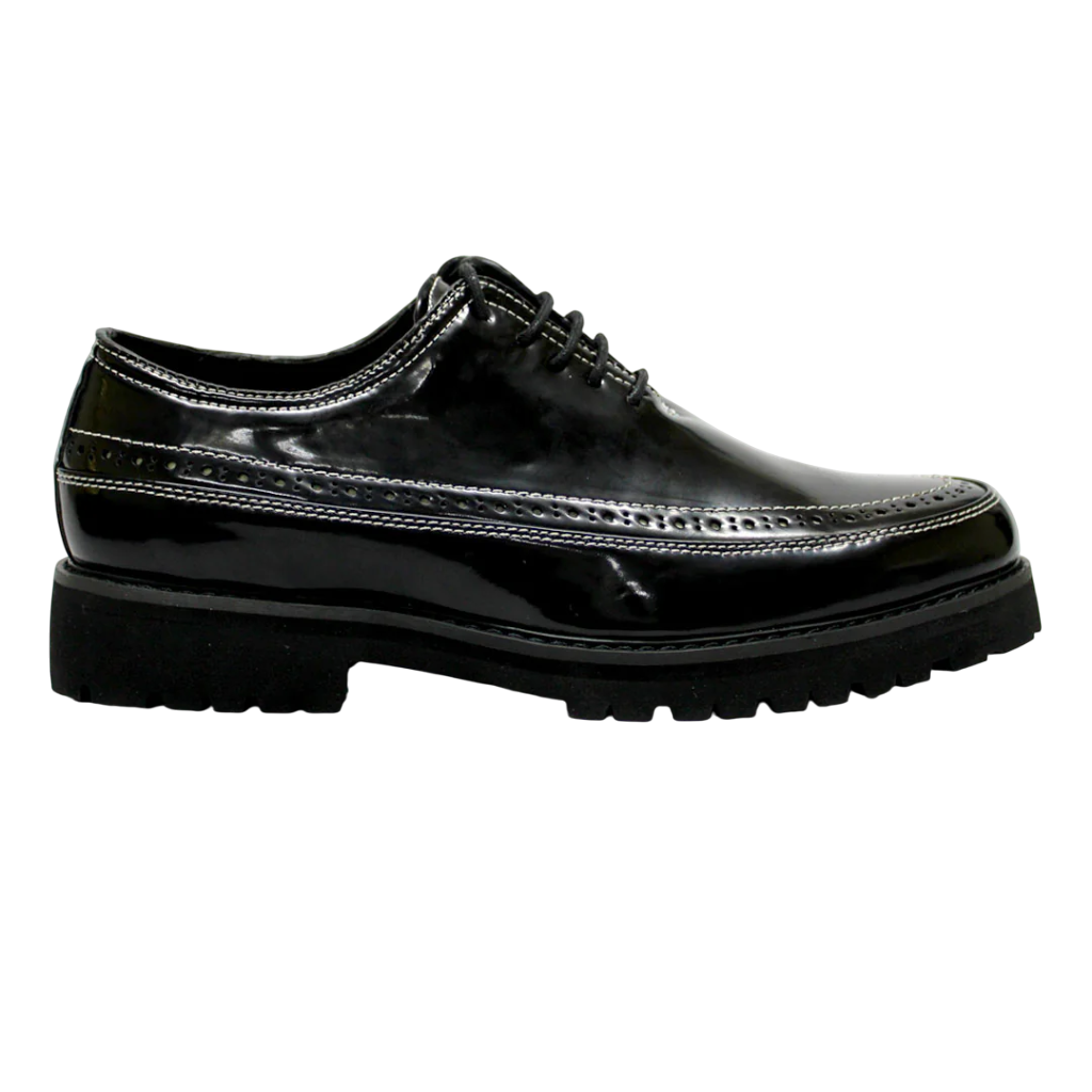 K7 Patent Leather Bishop Black Smart Casual Shoe