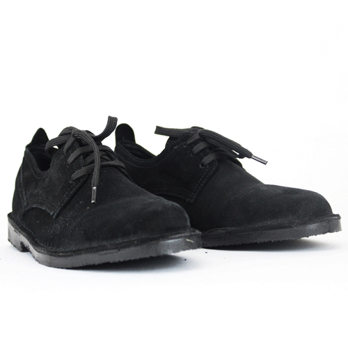Desert Vellie Black Suede Commando Shoe
