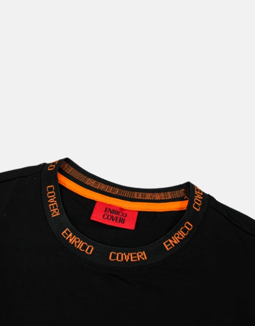 Enrico Coveri Black Logo Signature Crew T shirt