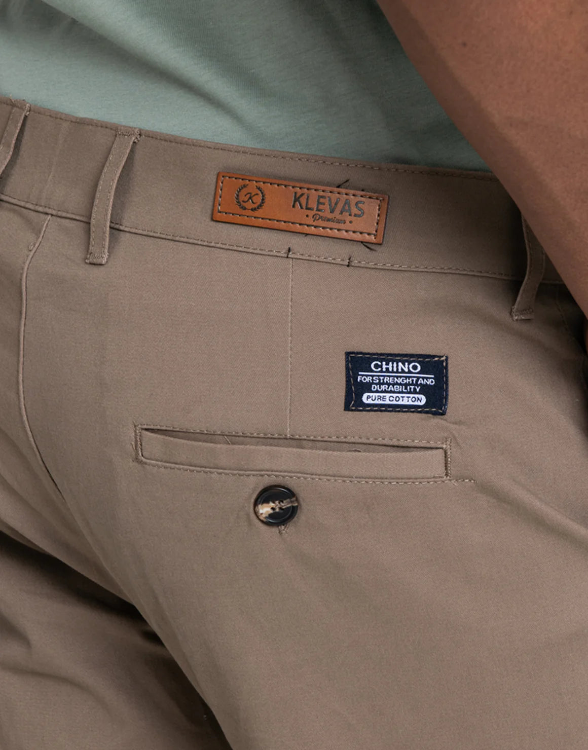 Klevas Taupe Classic Men's Chino