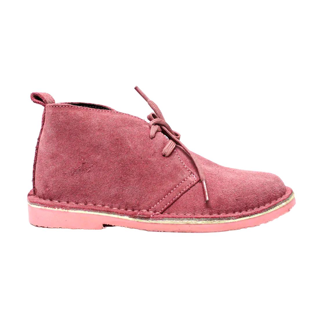 Desert Vellie Suede Pink Lace Up Boot