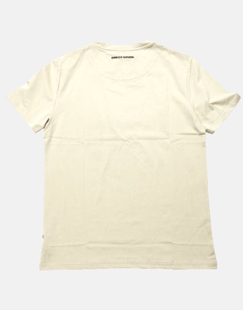 ENRICO COVERI Logo Red Khaki T Shirt
