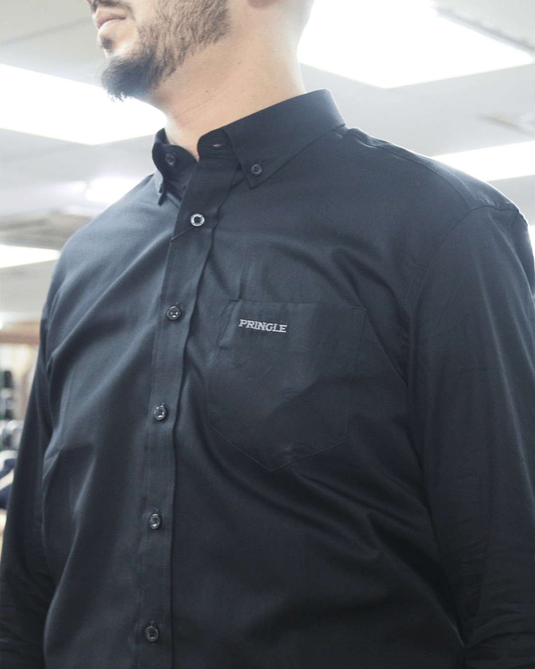 Pringle L/S Black Regular Classic Fit Shirt