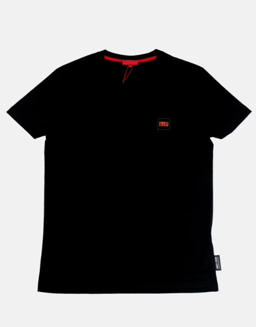 ENRICO COVERI Black Basic V Neck T Shirt