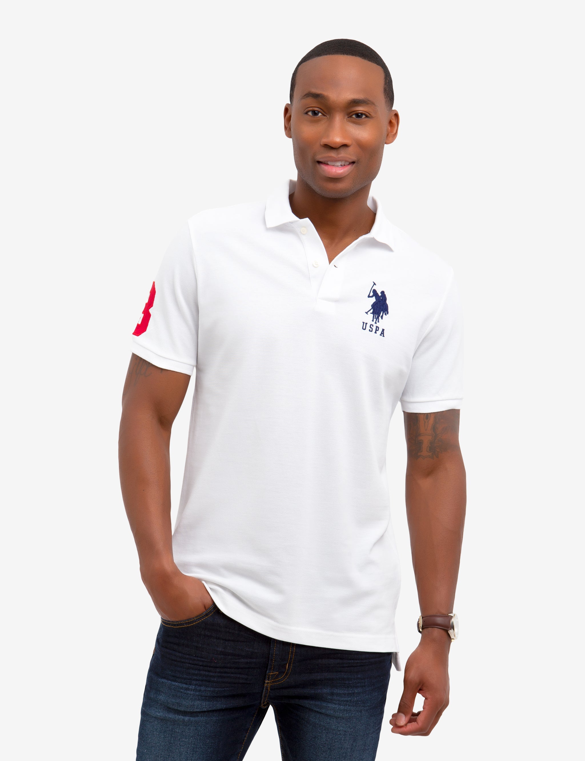 US Polo ASSN Plain White Golfer - BOSSINI SA