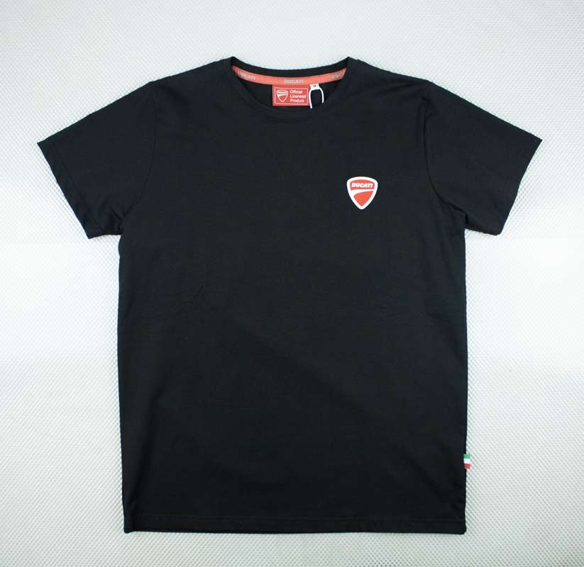 Ducati Black T-Shirt Crew Neck Logo - BOSSINI SA