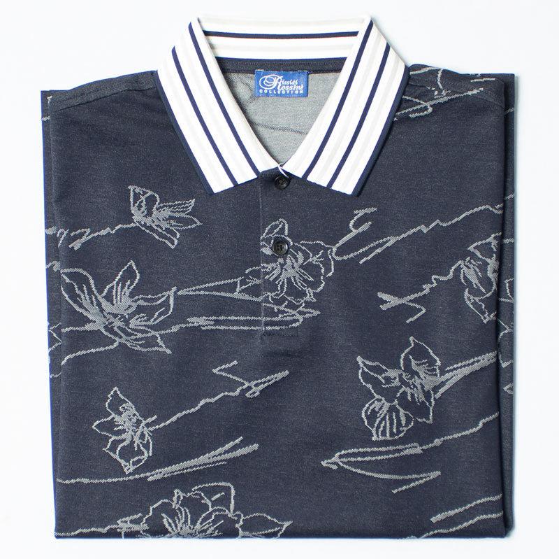 Rossini Navy and White Golfer Mercerise - BOSSINI SA